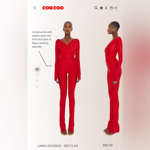 Cuocoo Lanai Long Two Piece Set - Red - Picture 1 of 6